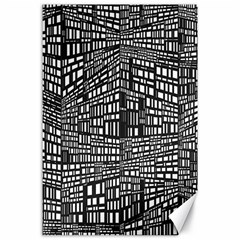 Recursive Subdivision Between 5 Source Lines Screen Black Canvas 24  X 36  by Simbadda