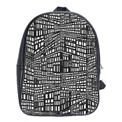 Recursive Subdivision Between 5 Source Lines Screen Black School Bags(large)  by Simbadda