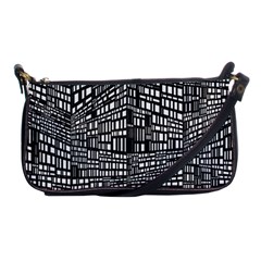 Recursive Subdivision Between 5 Source Lines Screen Black Shoulder Clutch Bags by Simbadda