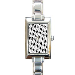 Black And White Pattern Rectangle Italian Charm Watch