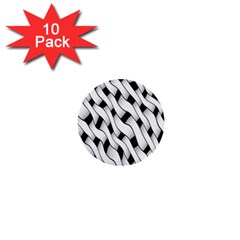 Black And White Pattern 1  Mini Buttons (10 pack) 