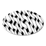 Black And White Pattern Oval Magnet Front