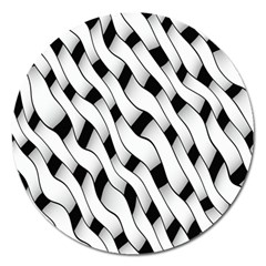 Black And White Pattern Magnet 5  (Round)