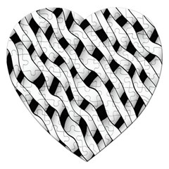 Black And White Pattern Jigsaw Puzzle (heart)