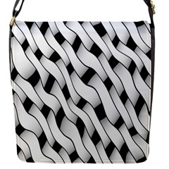 Black And White Pattern Flap Messenger Bag (S)