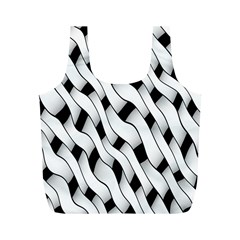 Black And White Pattern Full Print Recycle Bags (M) 