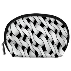 Black And White Pattern Accessory Pouches (Large) 