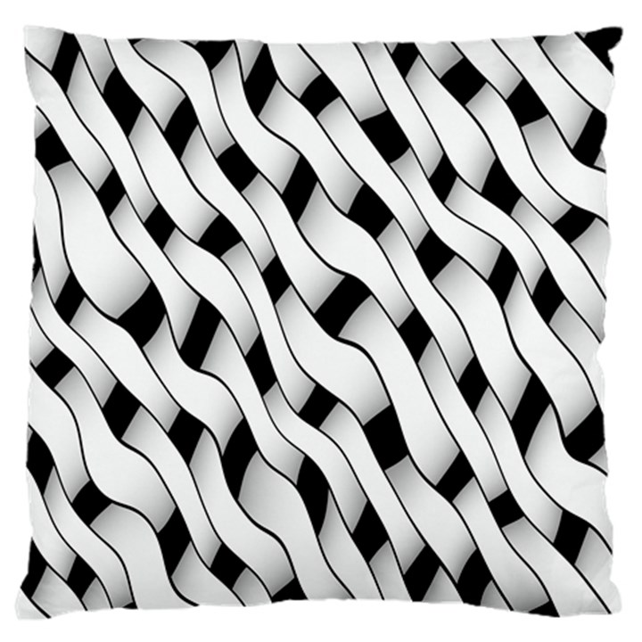 Black And White Pattern Large Flano Cushion Case (Two Sides)