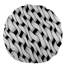 Black And White Pattern Large 18  Premium Flano Round Cushions