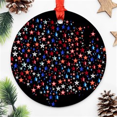 America Usa Map Stars Vector  Ornament (round)