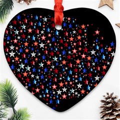 America Usa Map Stars Vector  Ornament (heart) by Simbadda