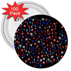 America Usa Map Stars Vector  3  Buttons (100 Pack) 