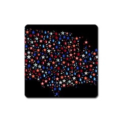 America Usa Map Stars Vector  Square Magnet