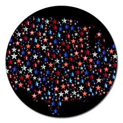 America Usa Map Stars Vector  Magnet 5  (round)