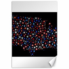 America Usa Map Stars Vector  Canvas 12  X 18   by Simbadda