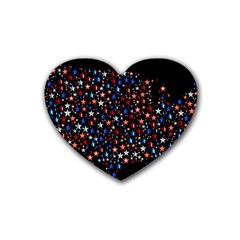 America Usa Map Stars Vector  Heart Coaster (4 Pack)  by Simbadda