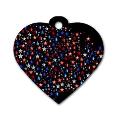 America Usa Map Stars Vector  Dog Tag Heart (one Side) by Simbadda