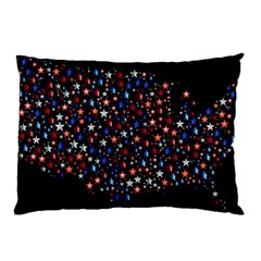 America Usa Map Stars Vector  Pillow Case