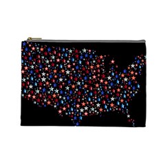 America Usa Map Stars Vector  Cosmetic Bag (large)  by Simbadda