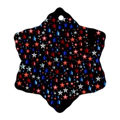 America Usa Map Stars Vector  Snowflake Ornament (two Sides)