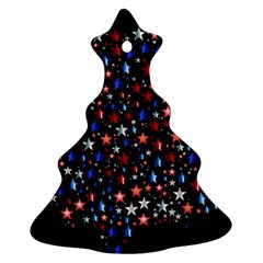 America Usa Map Stars Vector  Christmas Tree Ornament (two Sides)