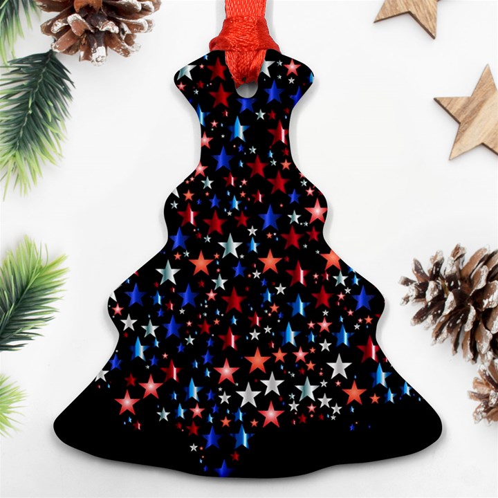 America Usa Map Stars Vector  Christmas Tree Ornament (Two Sides)