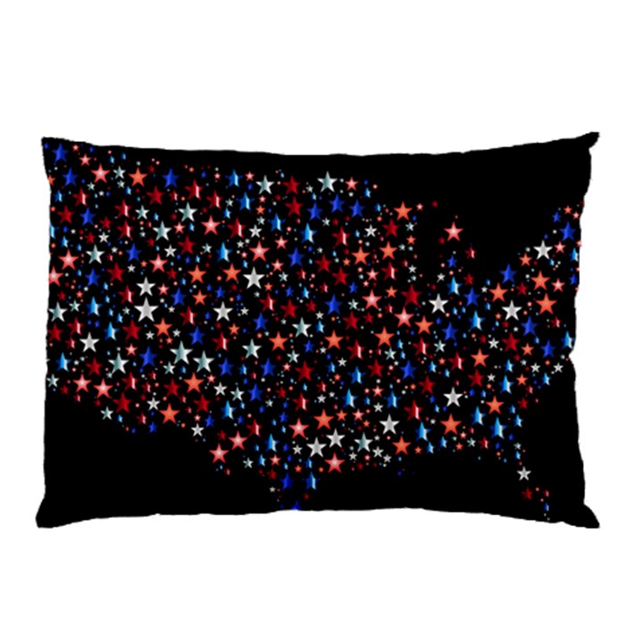 America Usa Map Stars Vector  Pillow Case (Two Sides)