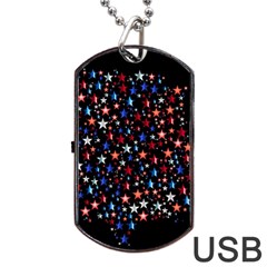 America Usa Map Stars Vector  Dog Tag Usb Flash (one Side)