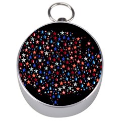 America Usa Map Stars Vector  Silver Compasses