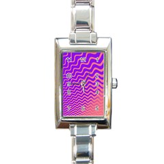 Pink And Purple Rectangle Italian Charm Watch