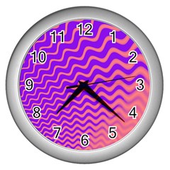 Pink And Purple Wall Clocks (silver)  by Simbadda