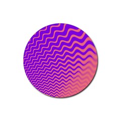 Pink And Purple Rubber Round Coaster (4 Pack) 