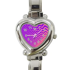 Pink And Purple Heart Italian Charm Watch