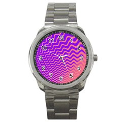 Pink And Purple Sport Metal Watch by Simbadda