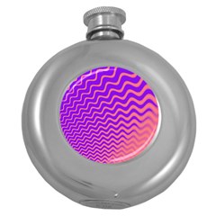 Pink And Purple Round Hip Flask (5 Oz) by Simbadda