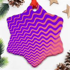 Pink And Purple Snowflake Ornament (two Sides)