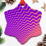 Pink And Purple Snowflake Ornament (Two Sides) Front