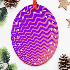 Pink And Purple Oval Filigree Ornament (two Sides) by Simbadda