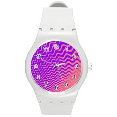 Pink And Purple Round Plastic Sport Watch (m)