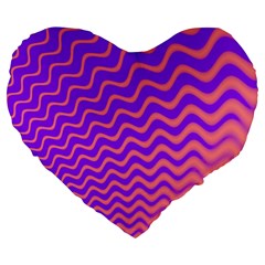 Pink And Purple Large 19  Premium Heart Shape Cushions