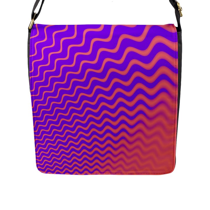 Pink And Purple Flap Messenger Bag (L) 