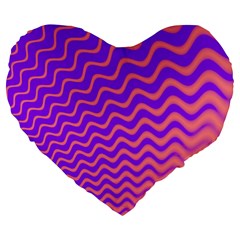 Pink And Purple Large 19  Premium Flano Heart Shape Cushions