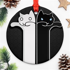 Texture Cats Black White Ornament (round)