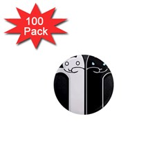 Texture Cats Black White 1  Mini Magnets (100 Pack) 