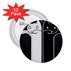 Texture Cats Black White 2 25  Buttons (10 Pack) 