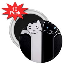 Texture Cats Black White 2 25  Magnets (10 Pack) 