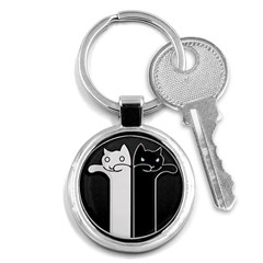 Texture Cats Black White Key Chains (round) 