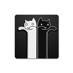 Texture Cats Black White Square Magnet by Simbadda