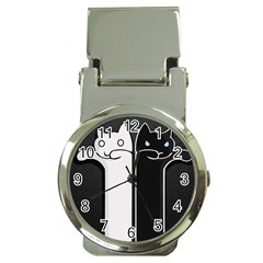 Texture Cats Black White Money Clip Watches