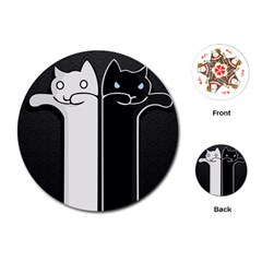 Texture Cats Black White Playing Cards (round) 